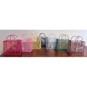 Miniature Colorful Wire gift totes-purse with handles-Easter-hostess-party gifts